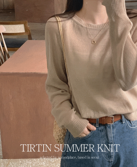 티르틴 래글런 여름 가을 긴팔 니트 (3color)