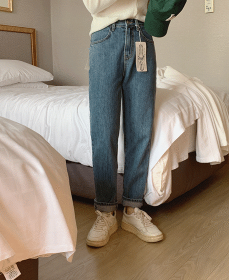 [155cm]제디 가이하라 레귤러핏 데님팬츠 -중청